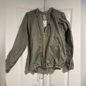 K-Way Grey Windbreaker with Hood